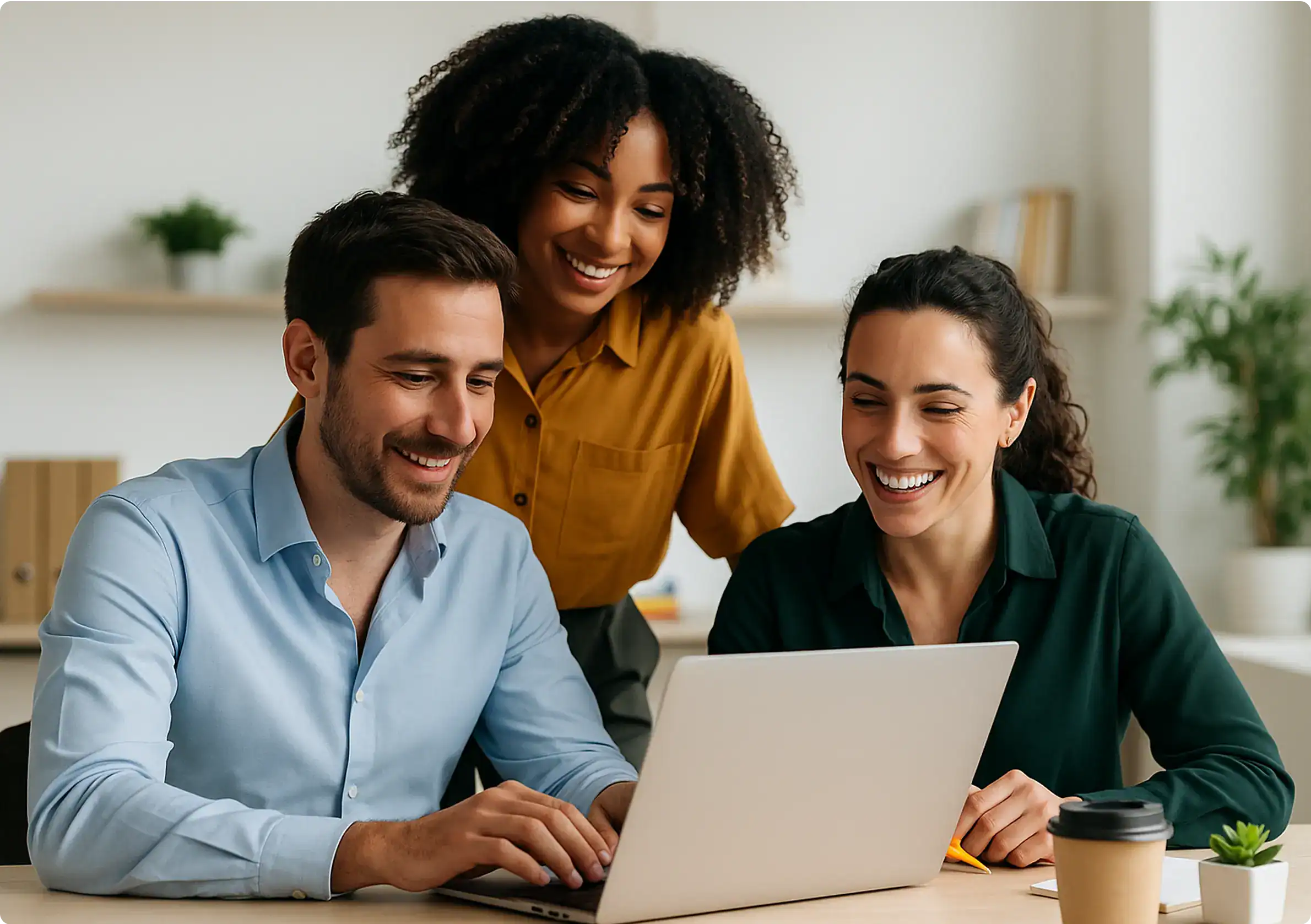 Team collaboration at an Offshore Development Center workspace.