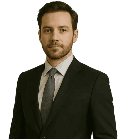 Professional vCISO consultant in formal business attire representing virtual cybersecurity leadership.