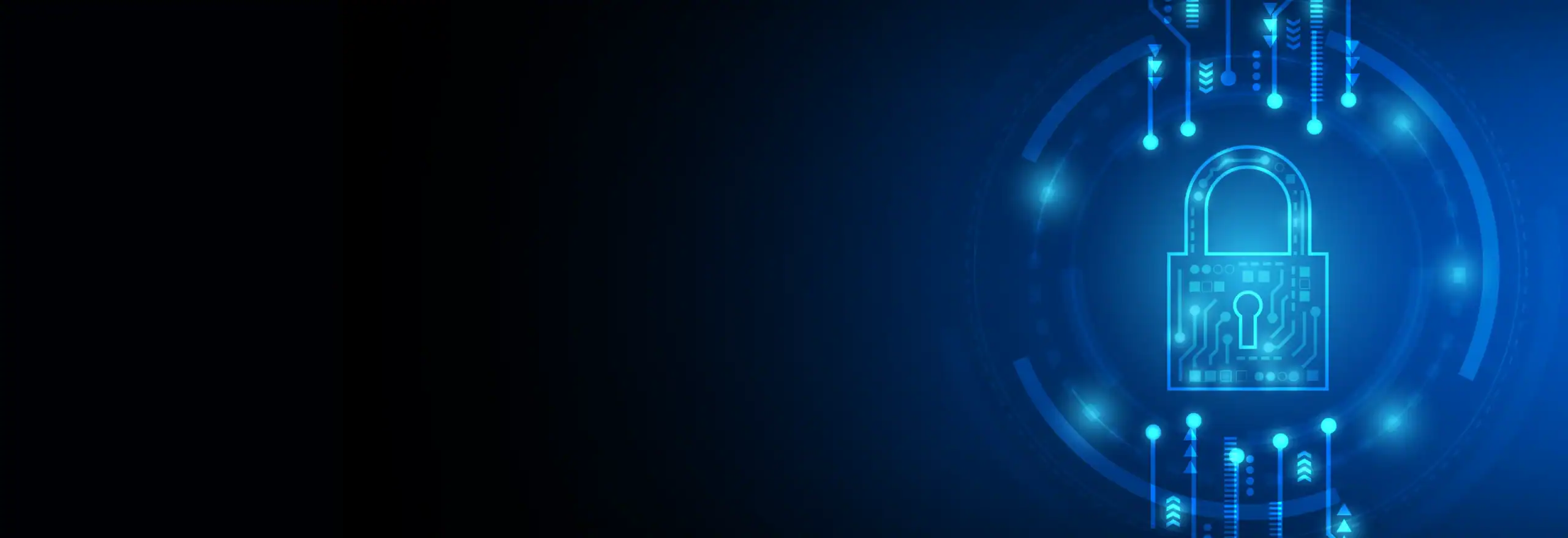 vCISO services visualized through a digital lock icon symbolizing data protection and threat management.