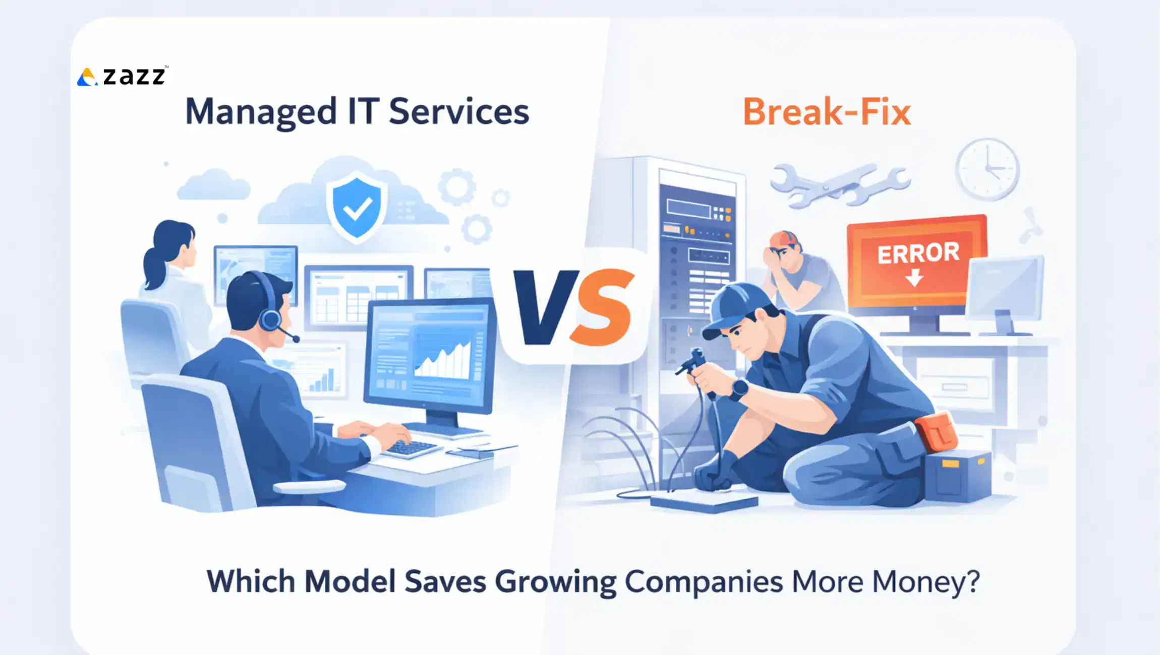 Managed IT Services vs Break Fix cost comparision